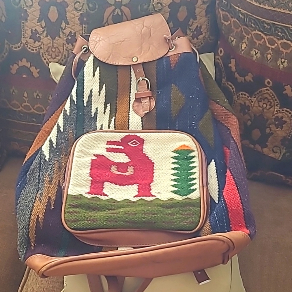 Leather and Wool backpack